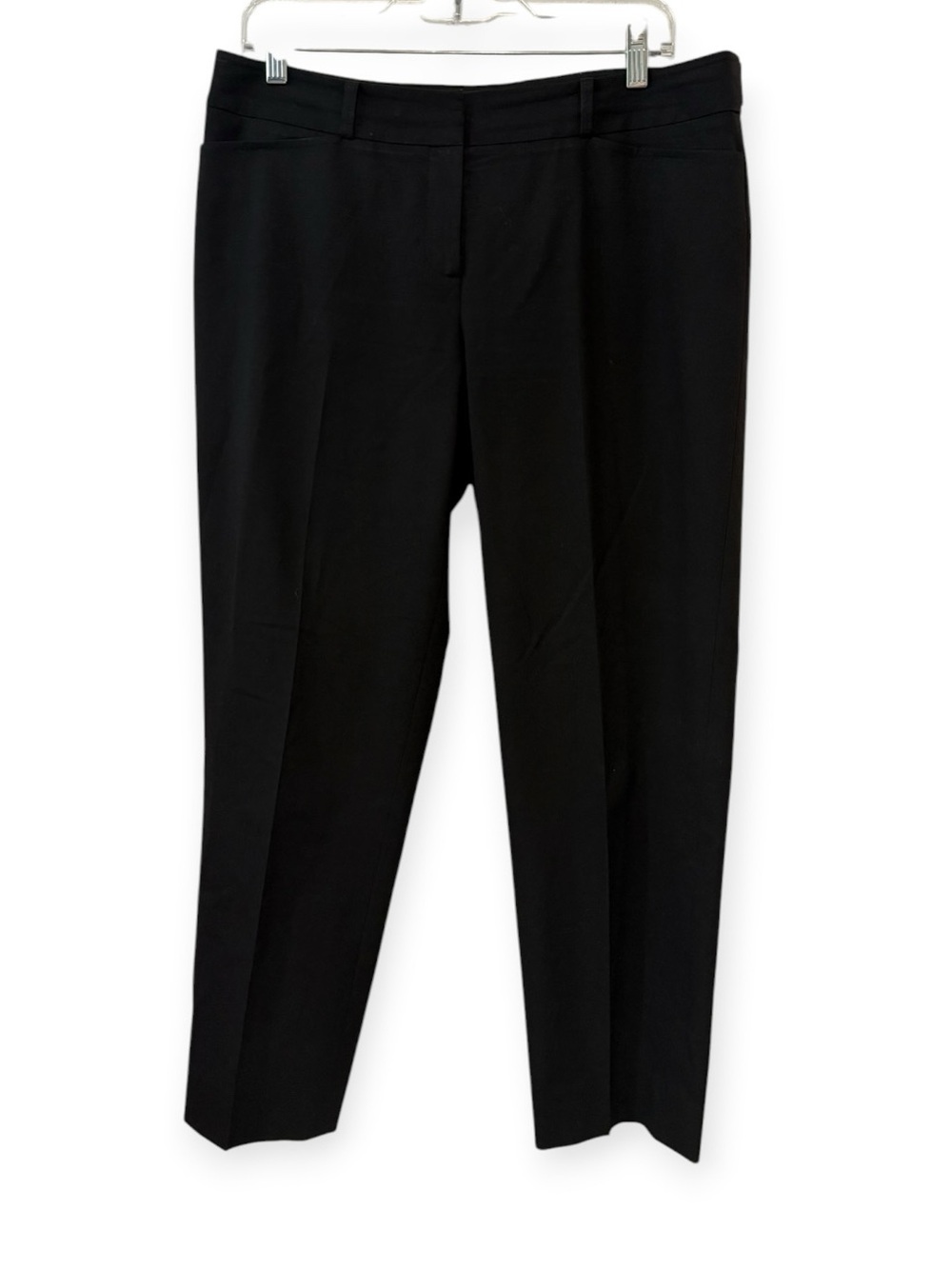 Halogen Size 10 Black Stretch Cropped Trouser Dress Pants Slim Ankle Career